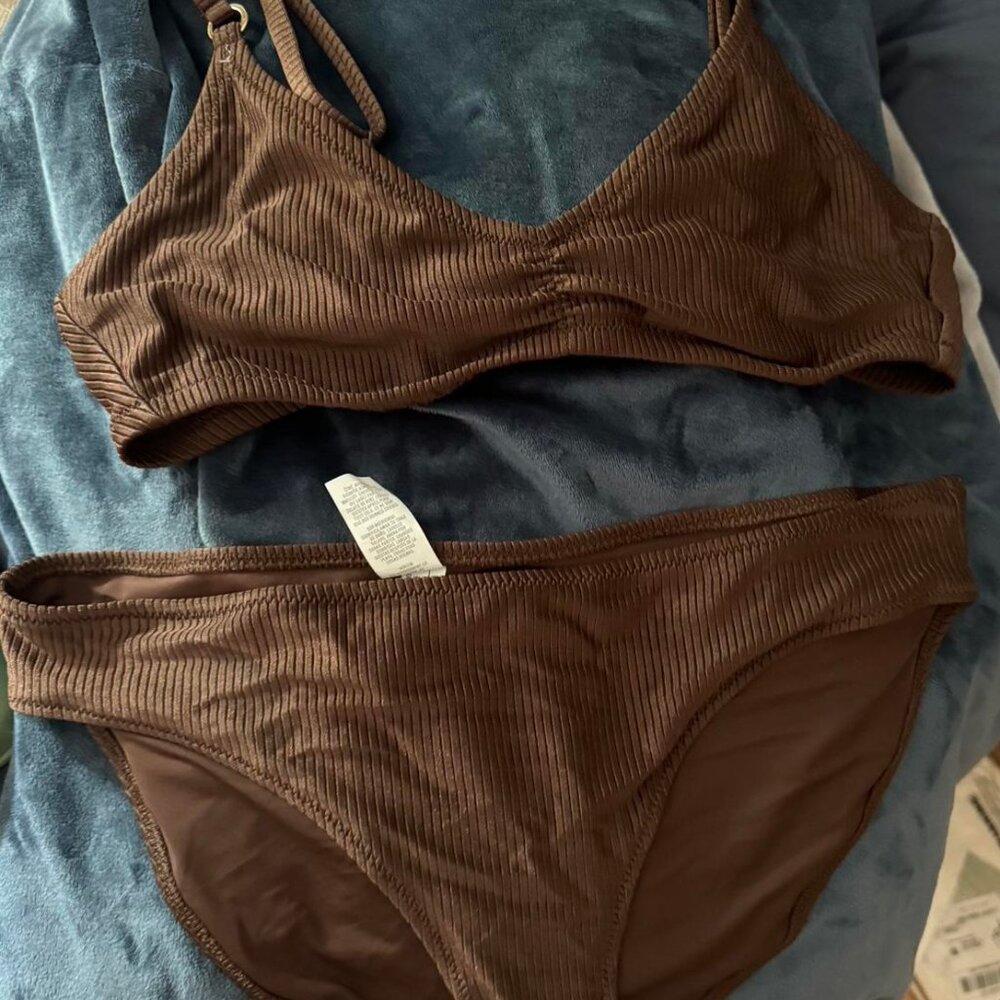 aerie large brown bikini